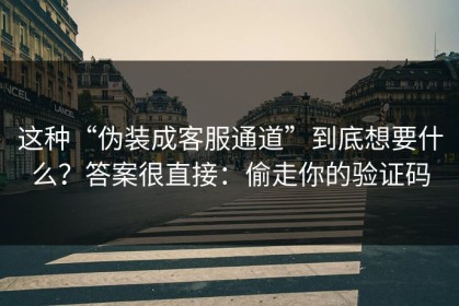 这种“伪装成客服通道”到底想要什么？答案很直接：偷走你的验证码