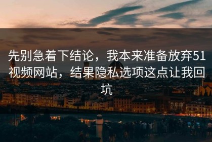 先别急着下结论，我本来准备放弃51视频网站，结果隐私选项这点让我回坑