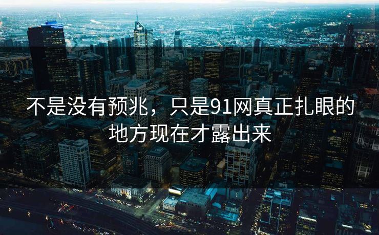 不是没有预兆，只是91网真正扎眼的地方现在才露出来